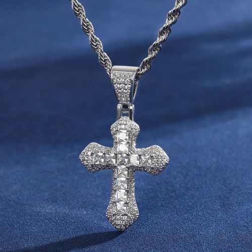New Design Multicolor Cross Necklace Sparkling Cubic Zirconia
