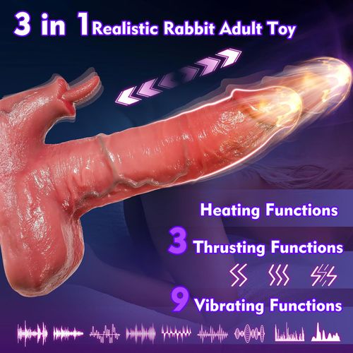 LY26-8.6-Inch Heated Rabbit Thrusting Dildo