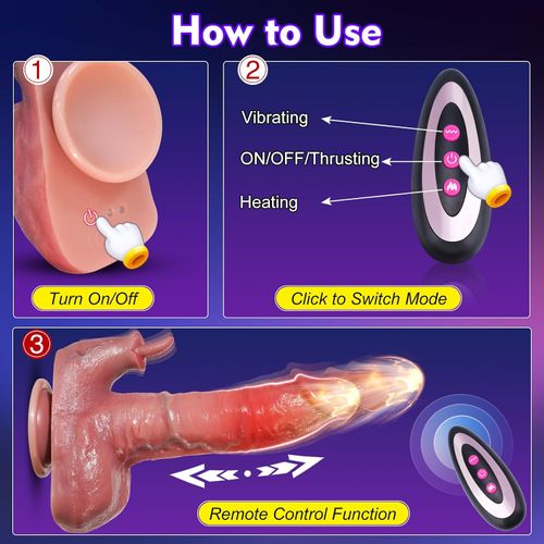 LY26-8.6-Inch Heated Rabbit Thrusting Dildo