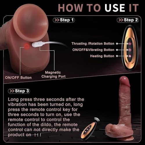 KY10-Remote-Control Thrusting Dildo