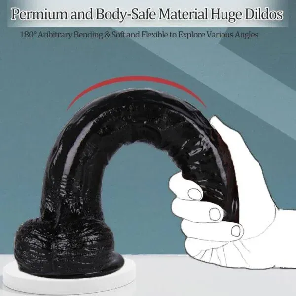 KY32-Black Soft Realistic Silicone Dildo UAE COD