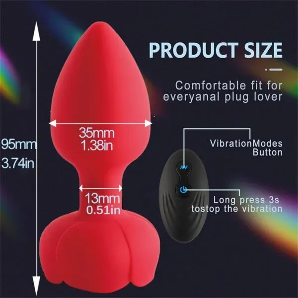 LY59-LED Rose Vibrating Anal Plug  UAE COD
