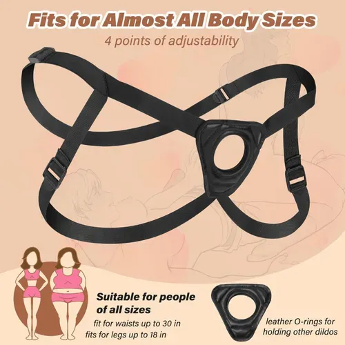HJ43-Adjustable PU Leather Strap-On Harness