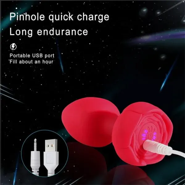 LY59-LED Rose Vibrating Anal Plug  UAE COD