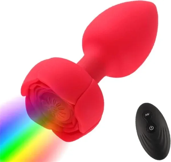 LY59-LED Rose Vibrating Anal Plug  UAE COD