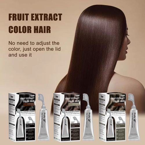 Natural fruit and vegetable hair dye with plant-based formula, creates instant black hair, unisex product for daily home hair care, free shipping and cash on delivery