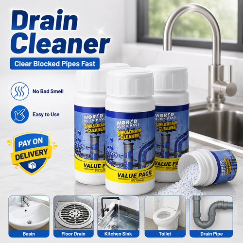 Strong Drain Maintenance Solution 110g Buy 1 Get 2 Free, Pipe Cleaner Powder for Kitchen Sink, Bathroom Drain, Toilet Pipe, Clog Cleaning and Sewer Smell Control, COD Free Shipping, Pay on Delivery