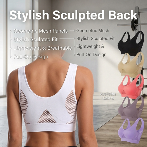 🔥HOT SALE🔥 COD！Plus Size Sports Bra — Breathable Mesh, Strong Support, Lace-Up Back for Running and Yoga.Nairobi stock ships within 48H, delivered within 3days