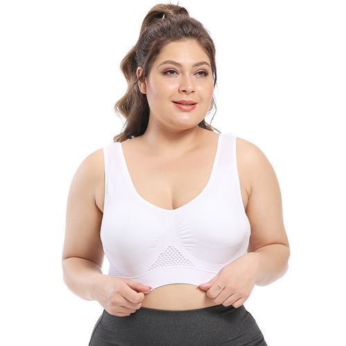 🔥HOT SALE🔥 COD！Plus Size Sports Bra — Breathable Mesh, Strong Support, Lace-Up Back for Running and Yoga.Nairobi stock ships within 48H, delivered within 3days