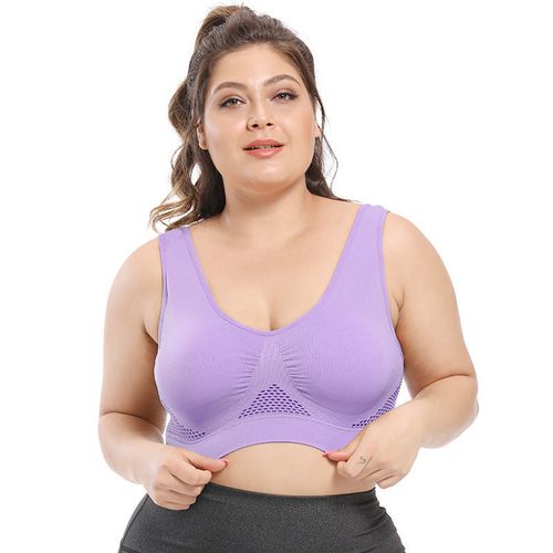 🔥HOT SALE🔥 COD！Plus Size Sports Bra — Breathable Mesh, Strong Support, Lace-Up Back for Running and Yoga.Nairobi stock ships within 48H, delivered within 3days