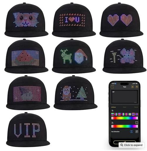 LED Bluetooth Display Cap Custom Text Animation Hat for Advertising Fashion and Events in Kenya