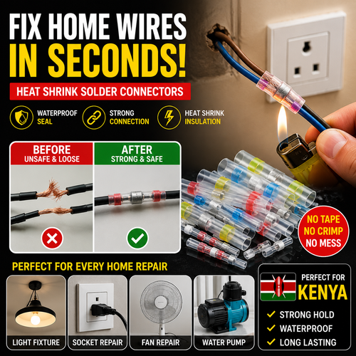 🔥HOT SALE🔥 COD！100PCS Heat Shrink Tubing with Adhesive — Pressure-Free Solder Ring Quick Connectors, Waterproof Wire Protection Sleeves, Heat-Insulated Terminals.Nairobi stock ships within 48H, delivered within 3days