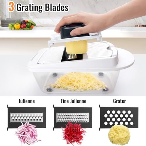 15-in-1 Vegetable Chopper — Food Cutter with 8 Blades and Container for Kitchen Use.