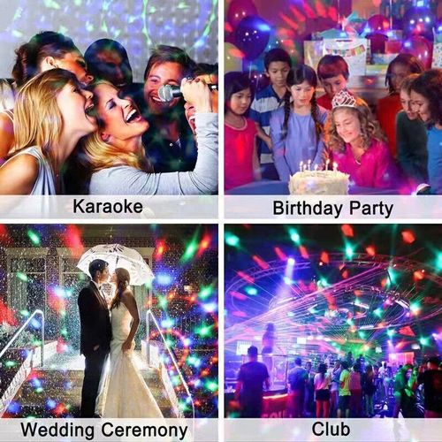 🔥HOT SALE🔥 COD！Colorful Rotating Magic Ball Disco Ball Light Bulb with Sockets, Plug in RGB LED Stage Light for Home Room Dance Parties