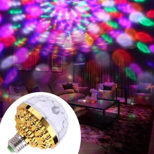 🔥HOT SALE🔥 COD！Colorful Rotating Magic Ball Disco Ball Light Bulb with Sockets, Plug in RGB LED Stage Light for Home Room Dance Parties