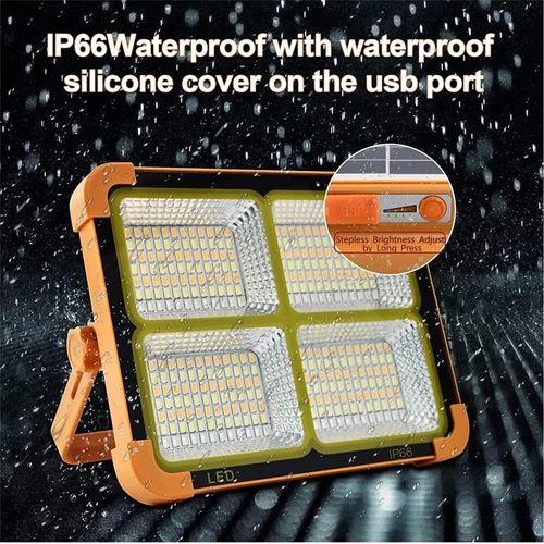 🔥HOT SALE🔥 COD！Solar Portable Rechargeable Work Light,16500mAh 120W Magnetic Flood Battery Work Light Outedoor LED Camping Lights Waterproof for Job Site Repair,Camping, Hiking, Emergency