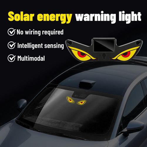 🔥Hot Seller🔥 COD！Solar Powered Type C Charging, Wireless, Universal Car LED Warning Light with Decorative Dynamic Eye Shaped Ambient Lighting