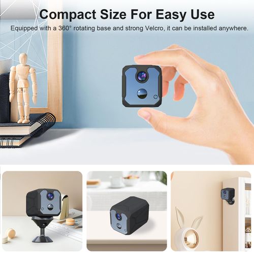🔥Hot Seller🔥 COD！   1440P HD Mini WiFi Security Camera Indoor Wireless Rechargeable Pet Home Office Surveillance with Motion Detection, Night Vision,  Cloud SD Storage & App Control