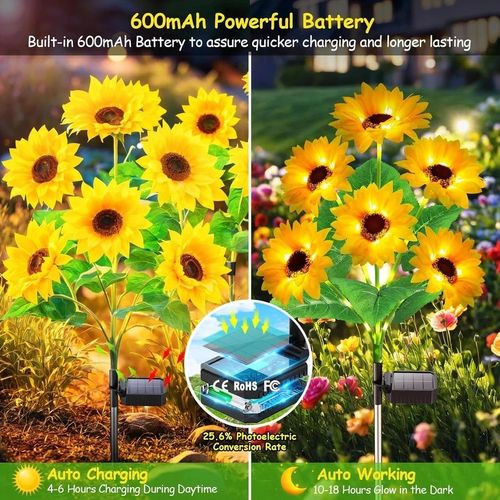 Solar Sunflower Garden Lights Outdoor Waterproof LED Lights for Yard Lawn Patio Kenya