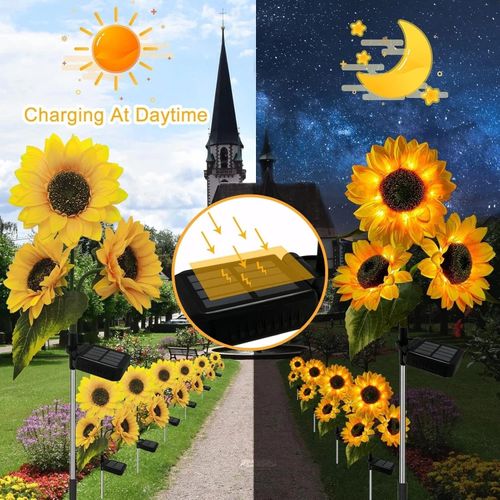 Solar Sunflower Garden Lights Outdoor Waterproof LED Lights for Yard Lawn Patio Kenya