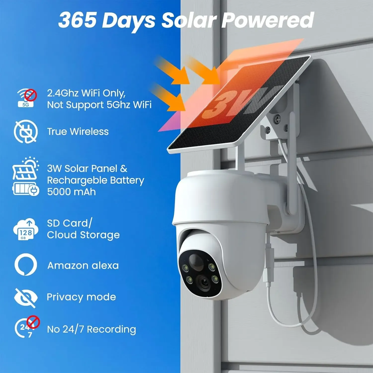 Solar Powered Security Camera Kenya Wireless Outdoor Camera with Night Vision Motion Detection and 2K Video