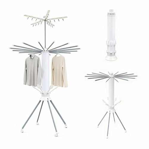 🔥Hot Seller🔥 COD！Four Legged Clothes Drying Rack Octopus Laundry Drying Rack Portable and Foldable Dry Rack  360° Aluminum Garment Rack for Indoor Outdoor Courtyard