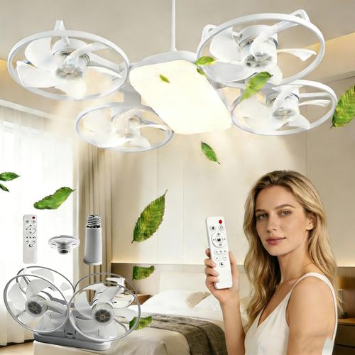 🔥Hot Seller🔥 COD！Drone Fan Light,Drone-Style LED Ceiling Fan Light,Drone-inspired Ceiling Fans with light,3 Light Colors,3 Speeds,Remote Control,for Bedroom,Living Room