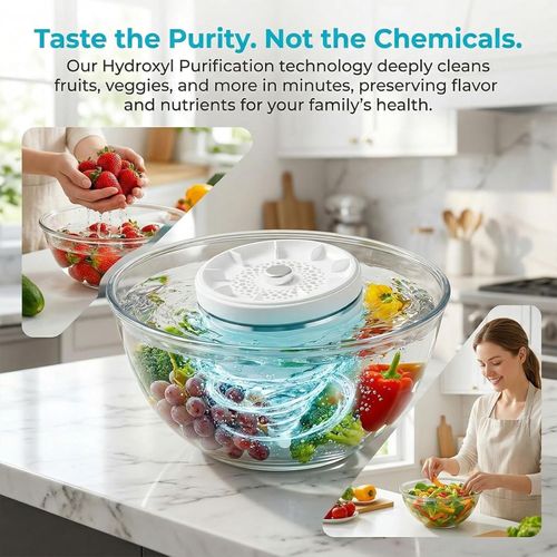 🔥Hot Seller🔥 COD！Waterproof Fruit and Vegetable Cleaner with Titanium Electrolysis Purification for Home Kitchen - Portable Produce Cleaner Device