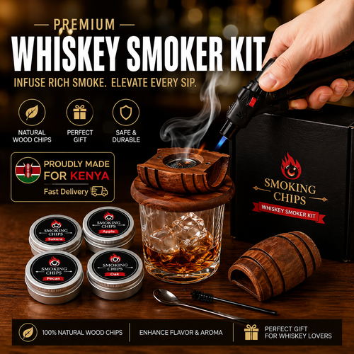 Home Bar Whiskey Smoker Kit – Premium Drink Smoker With 4 Natural Wood Flavors | Pay On Delivery Kenya