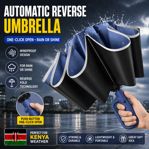 120CM Auto Reverse Fold Umbrella | Windproof UV Protection Umbrella for Rain & Sun