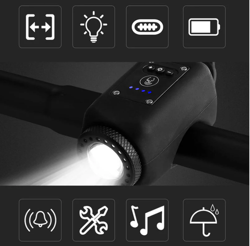 🔥Outdoor Waterproof Bike Headlight with Horn