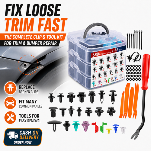 680PCS Car Retainer Clips Kit with Trim Removal Tools | Auto Fastener Set