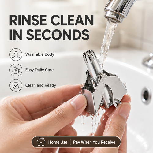 Manual Nose Hair Trimmer | Washable Stainless Steel Grooming Tool with Storage Box