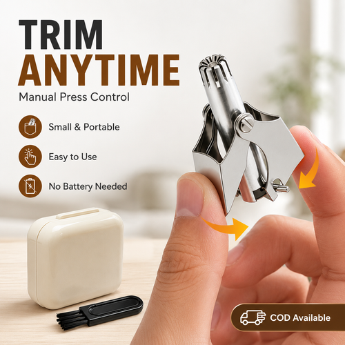Manual Nose Hair Trimmer | Washable Stainless Steel Grooming Tool with Storage Box