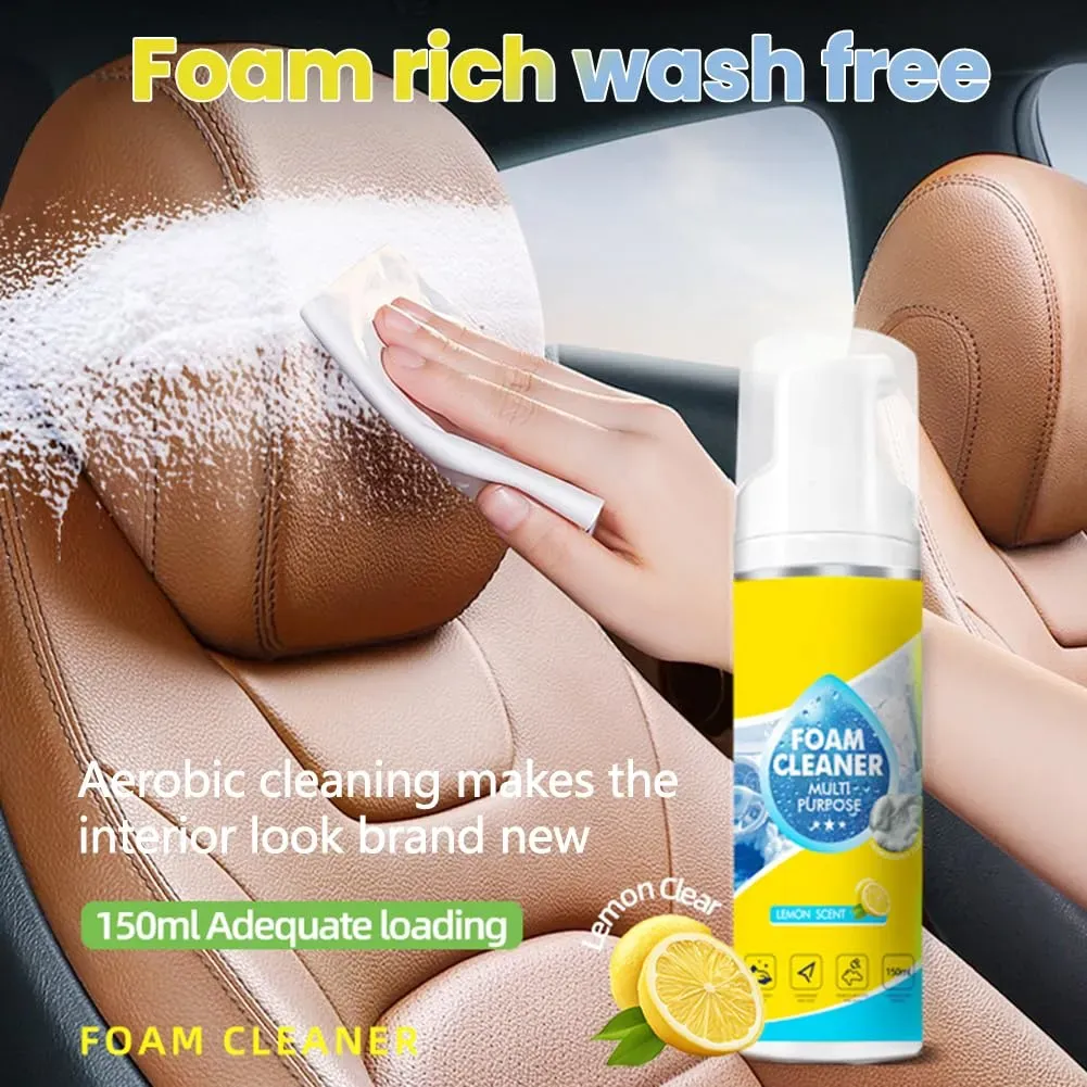 Buy 1 Get 3 multi enzyme high pressure foam cleaner spray, 4 in 1 deep stain remover, suitable for car interior, kitchen grease, bathroom tiles and sofa upholstery, free shipping and cash on delivery
