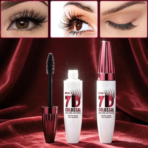 7D waterproof volume mascara features long-lasting, smudge-proof performance. It creates natural curl and thick eyelashes, easy to apply for daily eye makeup, free shipping and cash on delivery.