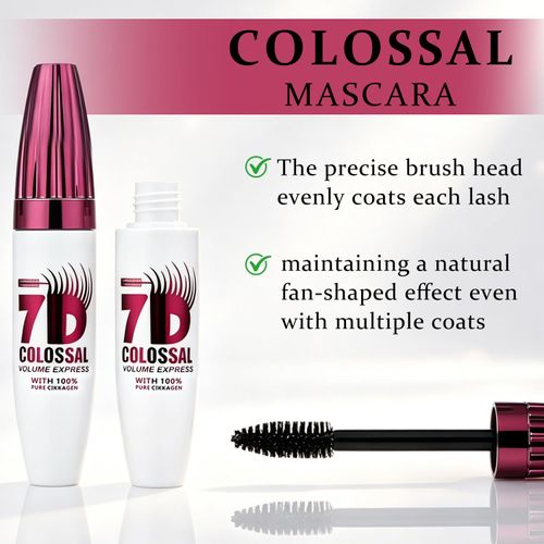 7D waterproof volume mascara features long-lasting, smudge-proof performance. It creates natural curl and thick eyelashes, easy to apply for daily eye makeup, free shipping and cash on delivery.