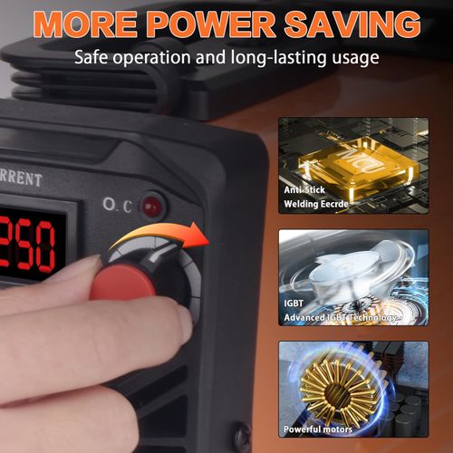 Super mini stick welder features portable design and IGBT inverter technology. Equipped with hot start, arc force and anti-stick functions, easy to operate for welding beginners, free shipping and cash on delivery.