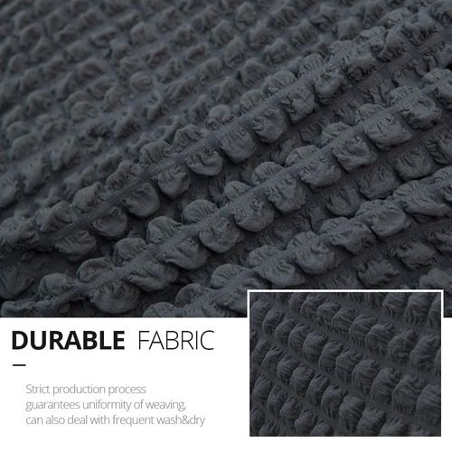 1-piece dark grey loveseat slipcover with country style skirt, high stretch and durable fabric, easy to install fitted sofa furniture protector for standard love seats, free shipping and cash on delivery.