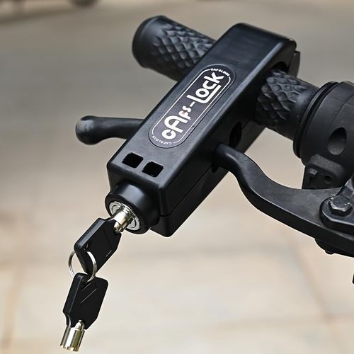 Lightweight compact handlebar lock made of durable ABS material, easy snap-on installation, reliable anti-theft protection for bicycles and motorcycles, great for daily commute and travel, free shipping and cash on delivery.
