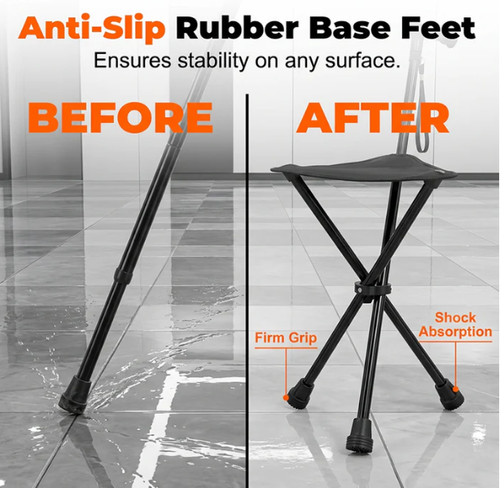 Foldable Walking Cane with Seat