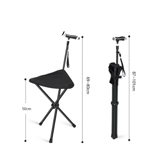 Foldable Walking Cane with Seat