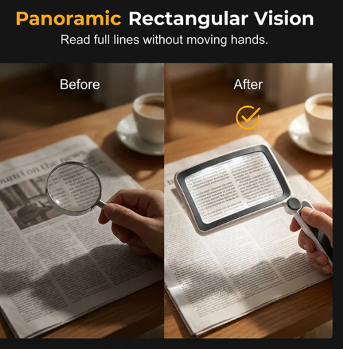 Foldable Handheld Magnifying Glass with Light, Convenient for Reading