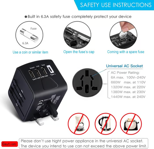 Multifunctional Universal Travel Adapter