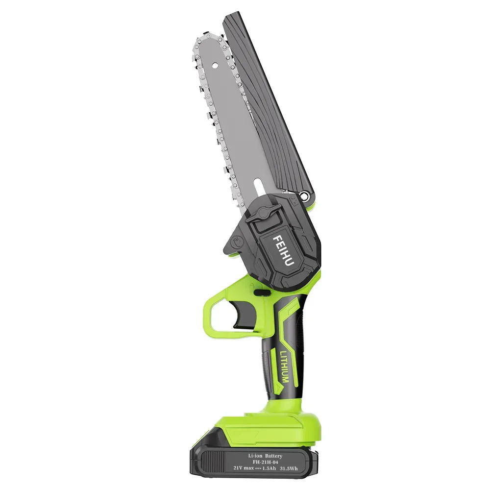 21V high-power 6-inch lithium battery cordless chainsaw, ergonomic one-hand design for easy operation, ideal for tree pruning, branch trimming and firewood cutting for outdoor garden work, free shipping and cash on delivery.