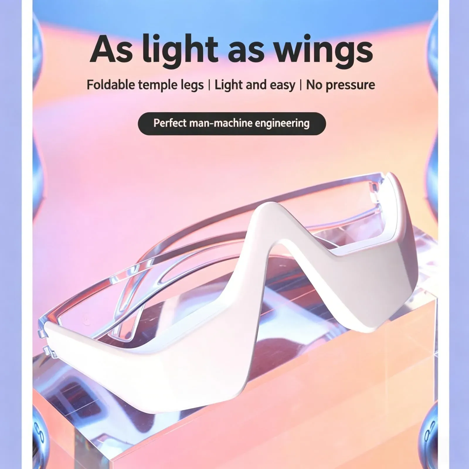 Red light therapy eye massager glasses designed for soothing tired eyes, effectively improve dark circles, under-eye puffiness, eye bags and fine lines around eye area, portable eye care beauty device for daily use, free shipping and cash on delivery.