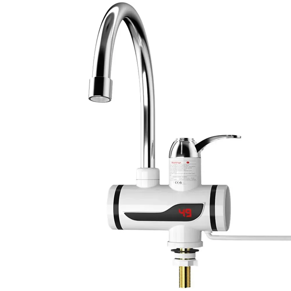 360 Degree Rotatable Instant Electric Hot Water Tap, Tankless Fast Heating Kitchen Faucet with Cold & Hot Water Function for Household Use