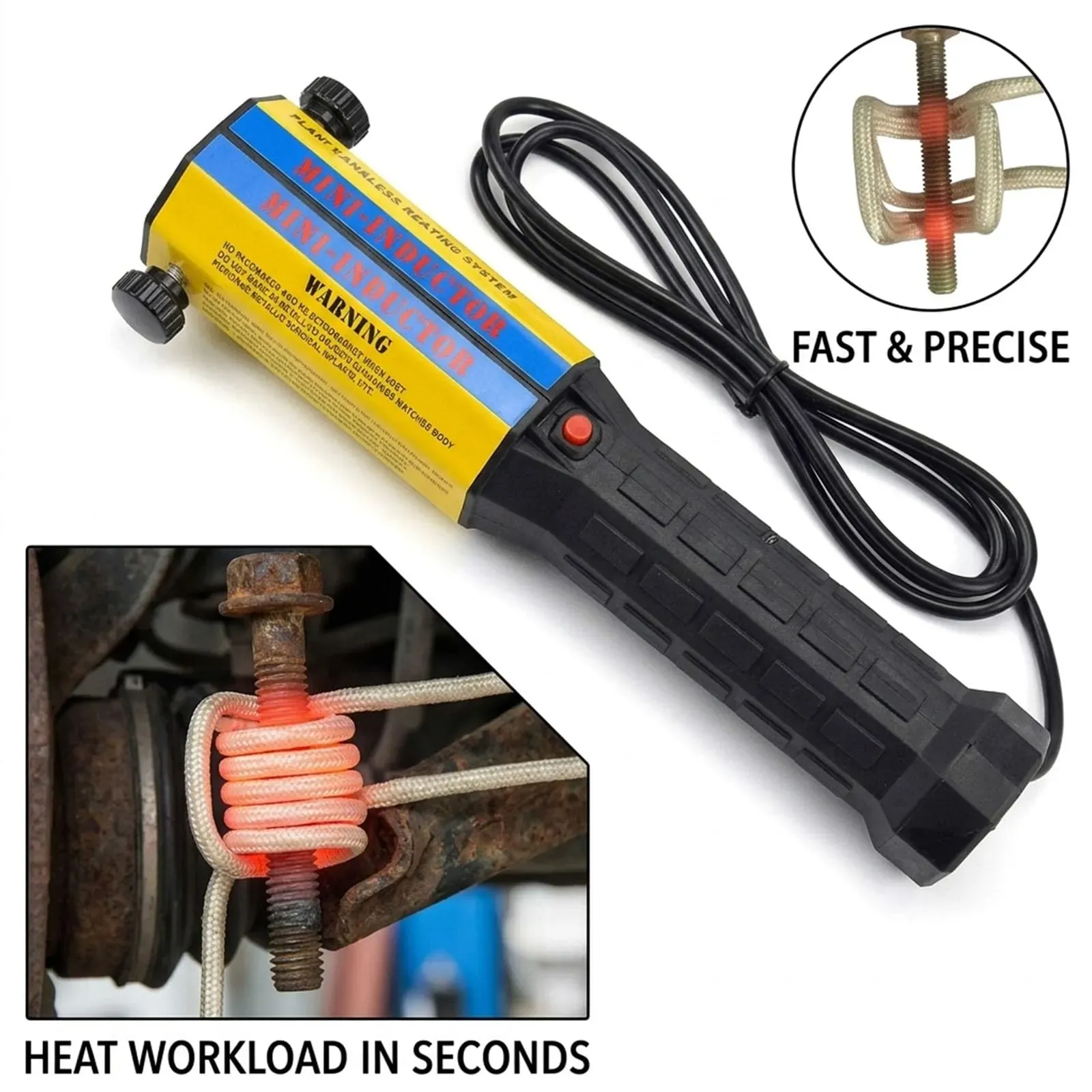 1000W 220V Handheld Magnetic Induction Heater Kit, Flameless Rusty Bolt & Screw Removal Tool with 8 Coils and Storage Case for Automotive Repair Work
