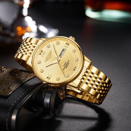 Men Classic Business Dress Watch, Stainless Steel Band Analog Quartz Wristwatch with Roman Numeral Dial, Day Date Window, Luminous Display, 30 Meter Water Resistant