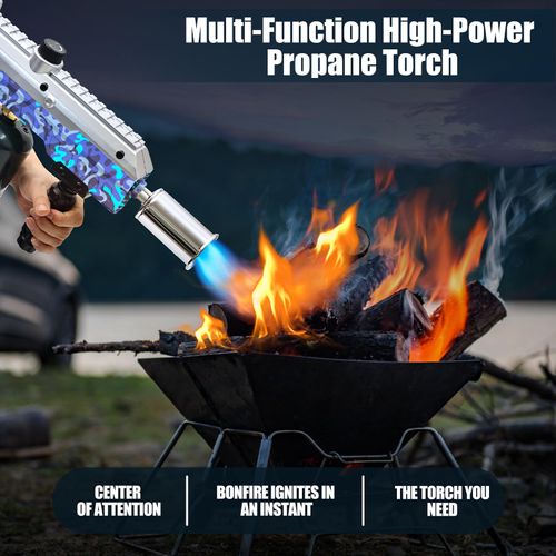 High Power Adjustable Flame Propane Torch, Multi-Use Kitchen Blow Torch for Steak Searing, Barbecue, Gas Welding, Weed Burning and Campfire Ignition